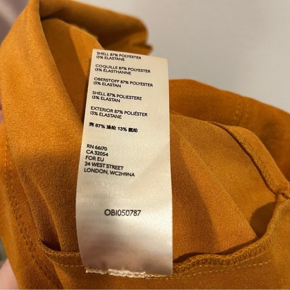 Anthropologie Maeve cosmina yellow vegan faux suede high low midi skirt size 00p - Picture 5 of 12